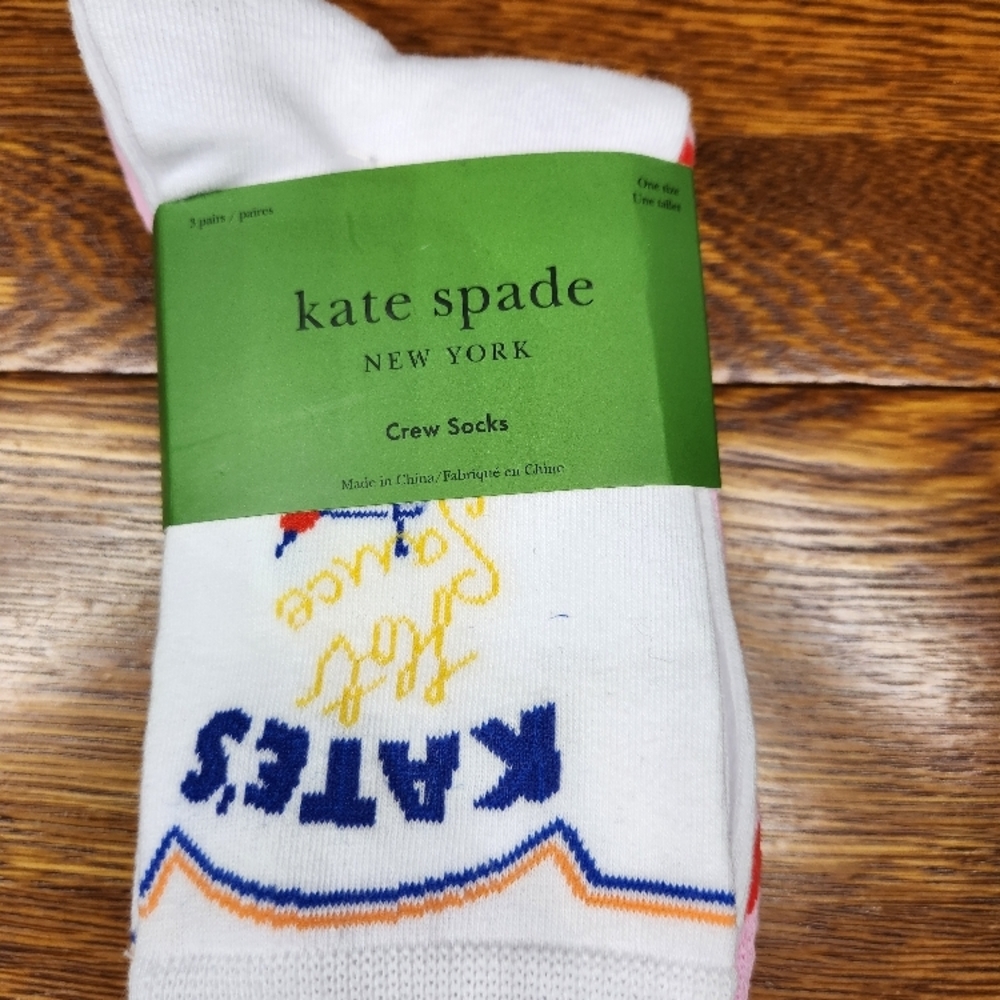 Kate Spade Spicy 3 pack crew socks - Picture 3 of 5
